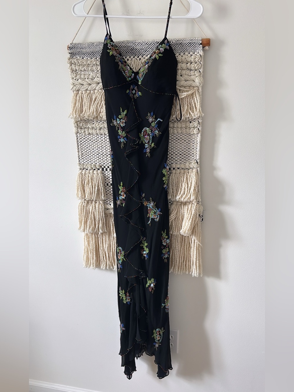 Rare Vintage Sue Wong Nocturne Beaded Silk Gown Size 2 Multicolor Black Y2K